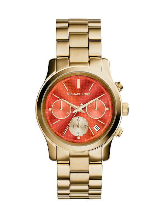 Michael Kors Runway Uhr Chronograph mit Gold Metallarmband