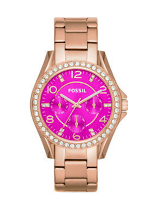 Fossil Watch with Pink Gold Metal Bracelet