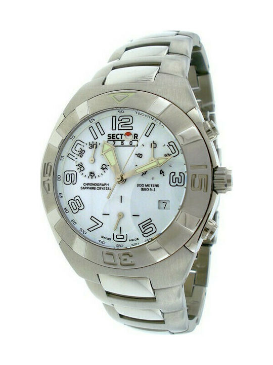 Sector Watch Chronograph Battery with Silver Metal Bracelet R2653975015