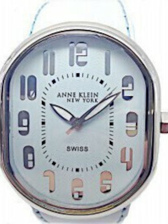Anne Klein Γυναικείο Ρολόι Μπαταρίας με Λευκό Δερμάτινο Λουράκι