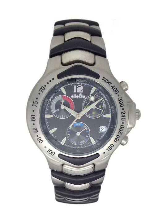 Ellesse Watch Chronograph Battery with Silver Metal Bracelet