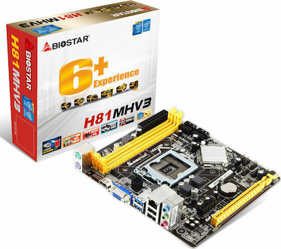 Biostar H81MHV3 Ver. 7.x Mainboard Micro ATX mit Intel 1150 Sockel