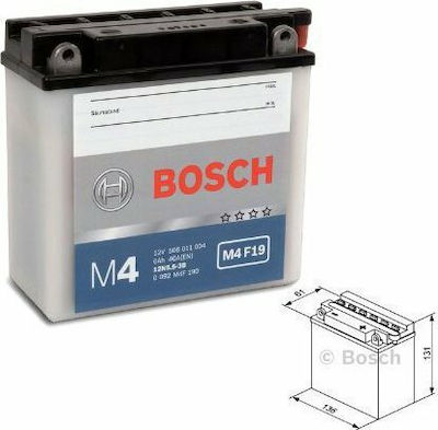 Bosch Μπαταρία Μοτοσυκλέτας M4F19 με Χωρητικότητα 6Ah