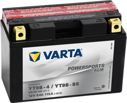 Varta Powersports AGM Motorcycle Battery YT9B-4 115A with Capacity 8Ah