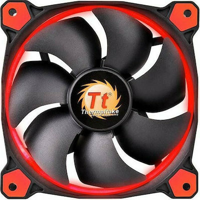 Thermaltake Riing 12 LED 120mm 3-Pin Red Lighting Case Fan Red