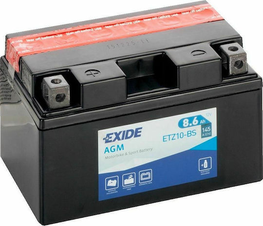 Exide Maintenance Free Baterie Motocicleta ETZ10-BS 145A cu Capacitatea 8.6Ah