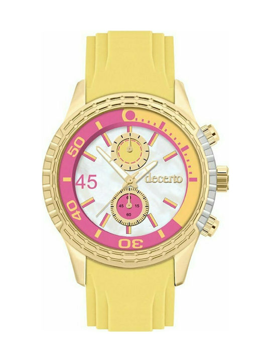 Decerto Watch with Yellow Rubber Strap