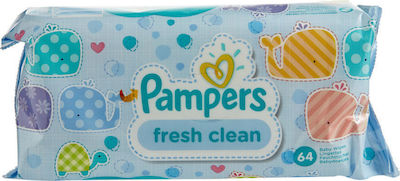 Pampers Fresh Clean Baby Wipes Alcohol Free 64pcs