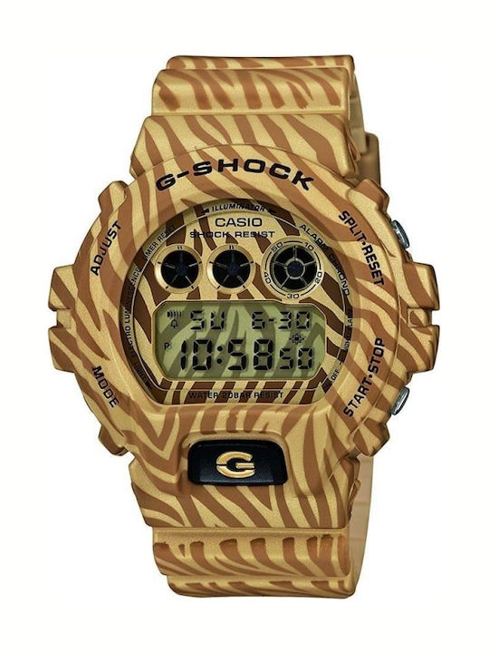 Casio G-Shock Herrenuhr 50mm Chronograph Batterie mit Beige Kautschukarmband