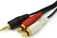Aculine 3.5mm Male To RCA Male Audio Cable Black 1m With Gold Plated Terminals AU-011