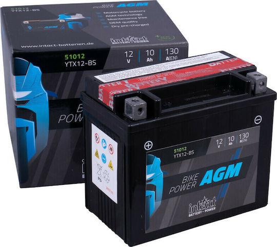 Intact Μπαταρία Μοτοσυκλέτας Bike Power AGM YTX12-BS με Χωρητικότητα 10Ah