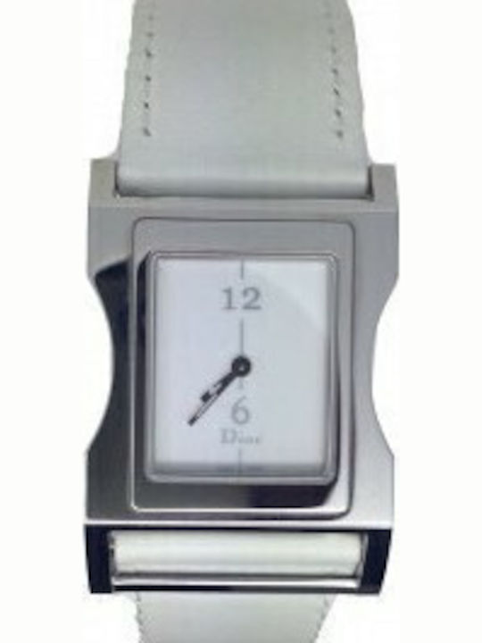 Dior Damen Uhr mit Weiß Lederarmband