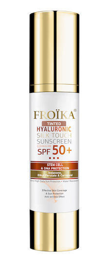 Froika Hyaluronic Silk Touch Tinted SPF 50+ Αδιάβροχη Αντηλιακή Κρέμα Προσώπου με Χρώμα 50ml