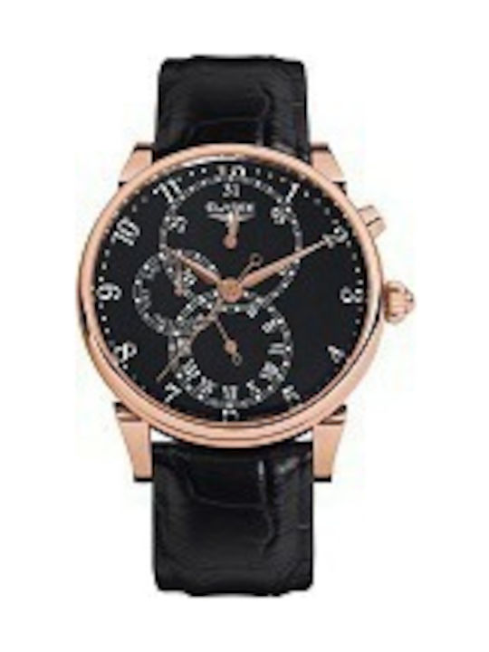 Elysee Uhr mit Schwarz Lederarmband 80519