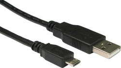 Aculine USB-008 Regular USB 2.0 σε micro USB 0.5m Μαύρο