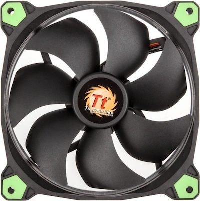 Thermaltake Riing 14 LED Green Case Fan 140mm με Πράσινο Φωτισμό και Σύνδεση 3-Pin