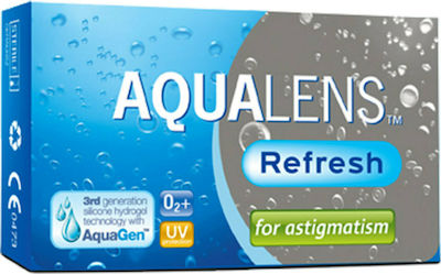 Meyers Aqualens Refresh for Astigmatism 3 Μηνιαίοι Αστιγματικοί Φακοί Επαφής Σιλικόνης Υδρογέλης με UV Προστασία