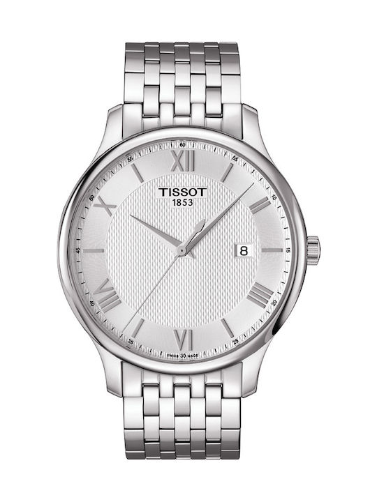 Tissot Tradition Ceas Baterie cu Argintiu Brățară metalică