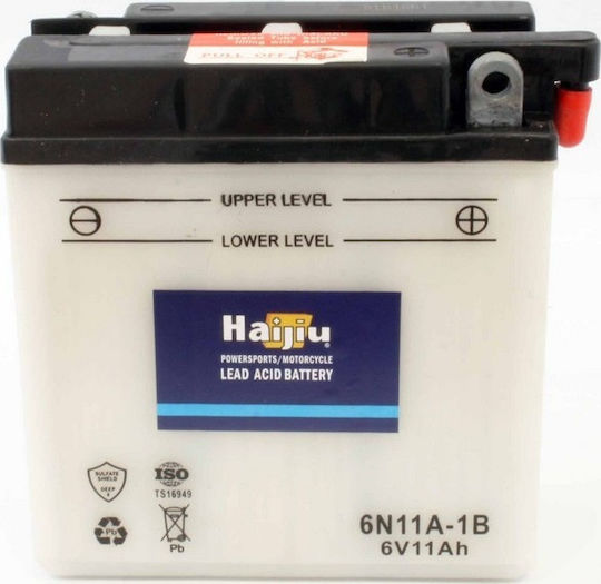 HaiJiu Отворен тип Мотоциклетна батерия 6N11A-1B с капацитет 11Ах