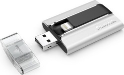 Sandisk iXpand 16GB USB 2.0 Stick mit Verbindung Blitzschlag & USB-A Silber