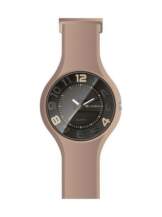 Jaga AQ957 Watch with Beige Rubber Strap