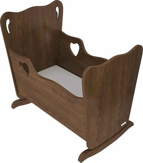 Casababy Cradle Delos with Mattress and Wheels Brown