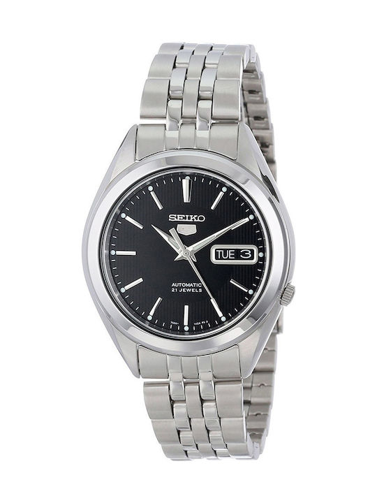 Seiko 5 Automatic Watch with Metal Bracelet Silver