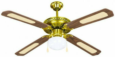 Eurolamp Deckenventilator 130cm mit Licht Braun