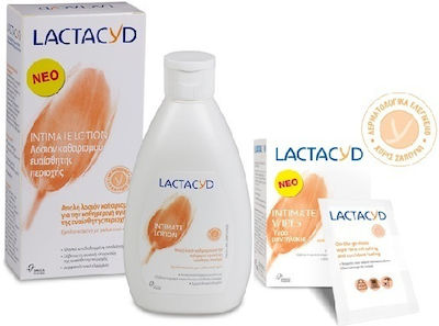 Lactacyd Intimate Washing Lotion & Intimate Wipes Set Îngrijire pentru Curățarea corpului Curățarea corpului cu Gel de dus & Loțiune facială