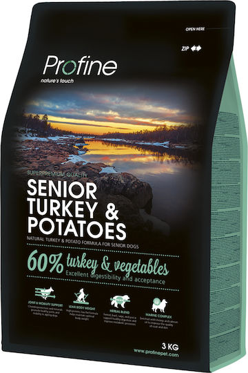 Profine Senior 3kg Dry Food with Few Grains for Senior Dogs with Turkey and Potatoes