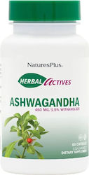 Nature's Plus Herbal Actives Ashwagandha 450mg 60 capsule pe bază de plante Nature's Plus Herbal Actives Ashwagandha 450mg 60 capsule pe bază de plante