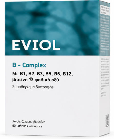 EVIOL B-Complex Vitamin für Energie, Stärkung des Immunsystems & das Nervensystem 60 Softgels