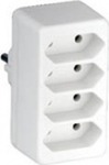 4-Outlet T-Shaped Wall Plug White