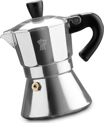 Pezzetti Bellexpress Stovetop Espresso Pot for 3Cups Inox Silver