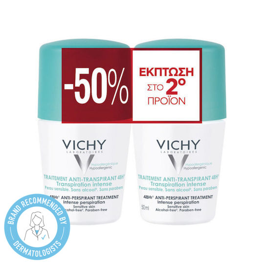 Vichy Anti-Transpirant Treatment Интензивен Дезодорант 48h Рол-он 2x50ml