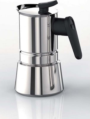 Pedrini Steelmoka 02CF038 Stovetop Espresso Pot 6Cups Unelte pentru măcelari Argint