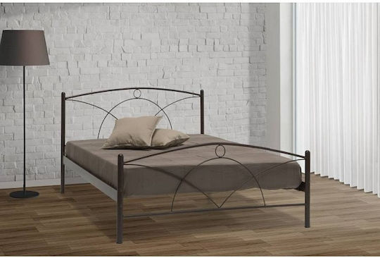 Naxos Bett Halbdoppel Metall Kupfer für Matratze 110x190cm