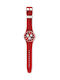 Swatch Uhr Chronograph mit Rot Kautschukarmband SUSR403