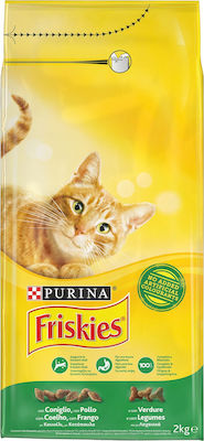 Purina Friskies Adult Ξηρά Τροφή για Ενήλικες Γάτες με Κουνέλι / Κοτόπουλο / Λαχανικά 2kg