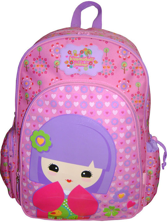 Kimmidol Junior Pink School Bag Backpack Elementary, Elementary in Pink color