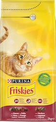 Purina Friskies Ξηρά Τροφή για Ενήλικες Γάτες με Βοδινό / Κοτόπουλο / Λαχανικά 2kg