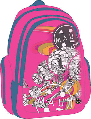 Maui & Sons Futuristic Σχολική Τσάντα Πλάτης Δημοτικού σε Φούξια χρώμα