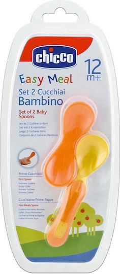 Chicco Baby Set with Spoons Easy Meal made of Plastic for 12+ months Multicolored 2pcs
