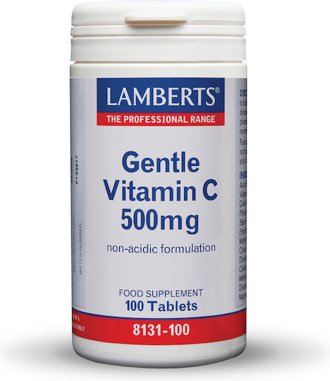 Lamberts Gentle Vitamin C Βιταμίνη για Ενίσχυση του Ανοσοποιητικού, τo Δέρμα & Αντιοξειδωτική δράση 500mg 100 ταμπλέτες