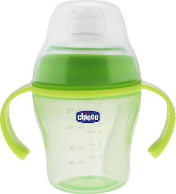 Chicco Soft Cup Educational Sippy Cup Plastic with Handles Green for 6m+m+ 200ml 06823-50