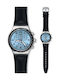 Swatch Conduit Black Leather Chronograph