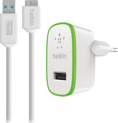 Belkin micro USB 3.0 Cable & Wall Adapter Λευκό (F8M865VF03)