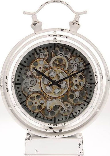 Inart Inart Metal White Tabletop Clock 3-20-235-0002