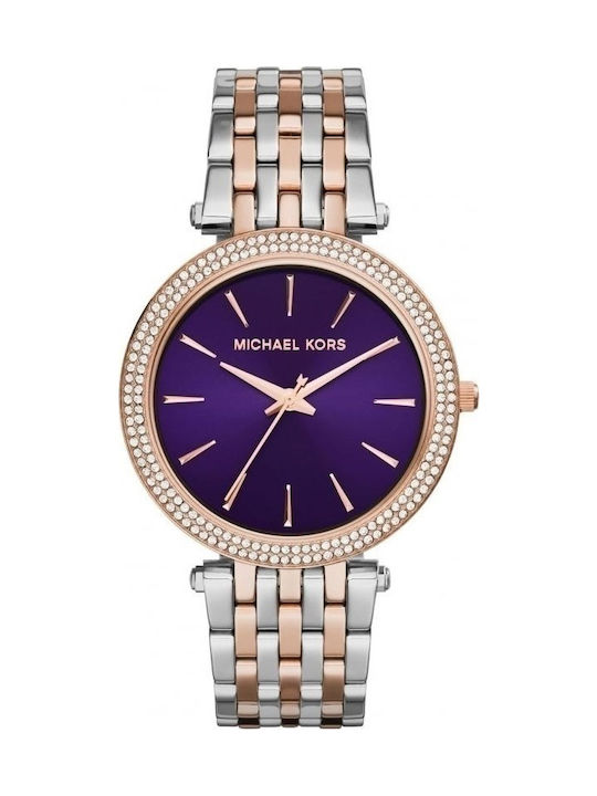 Michael Kors Darci Crystals Watch Chronograph with Pink Gold Metal Bracelet