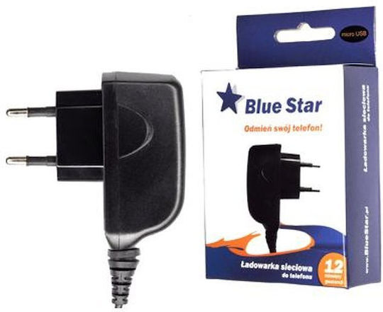 Blue Star Φορτιστής με Ενσωματωμένο Καλώδιο Μαύρος (Travel Charger 30-pin)